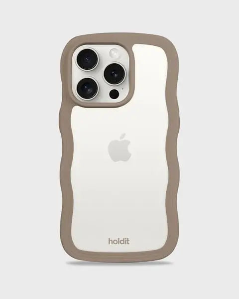 Holdit Telefonskal Wavy iPhone 15 Pro Max - Rosa/Transparent - Travels And Bags