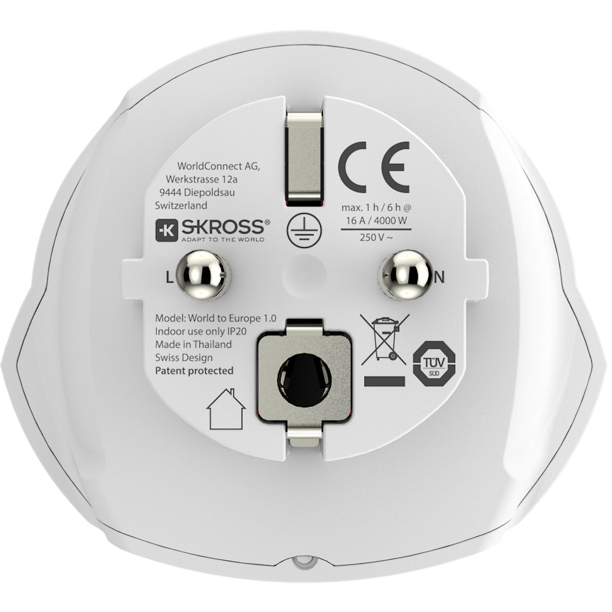 SKROSS - Reseadapter Världen till Europa Jordad - Travels And Bags