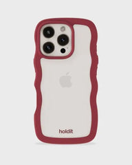 Holdit Telefonskal Wavy iPhone 16 Pro - Röd/Transparent