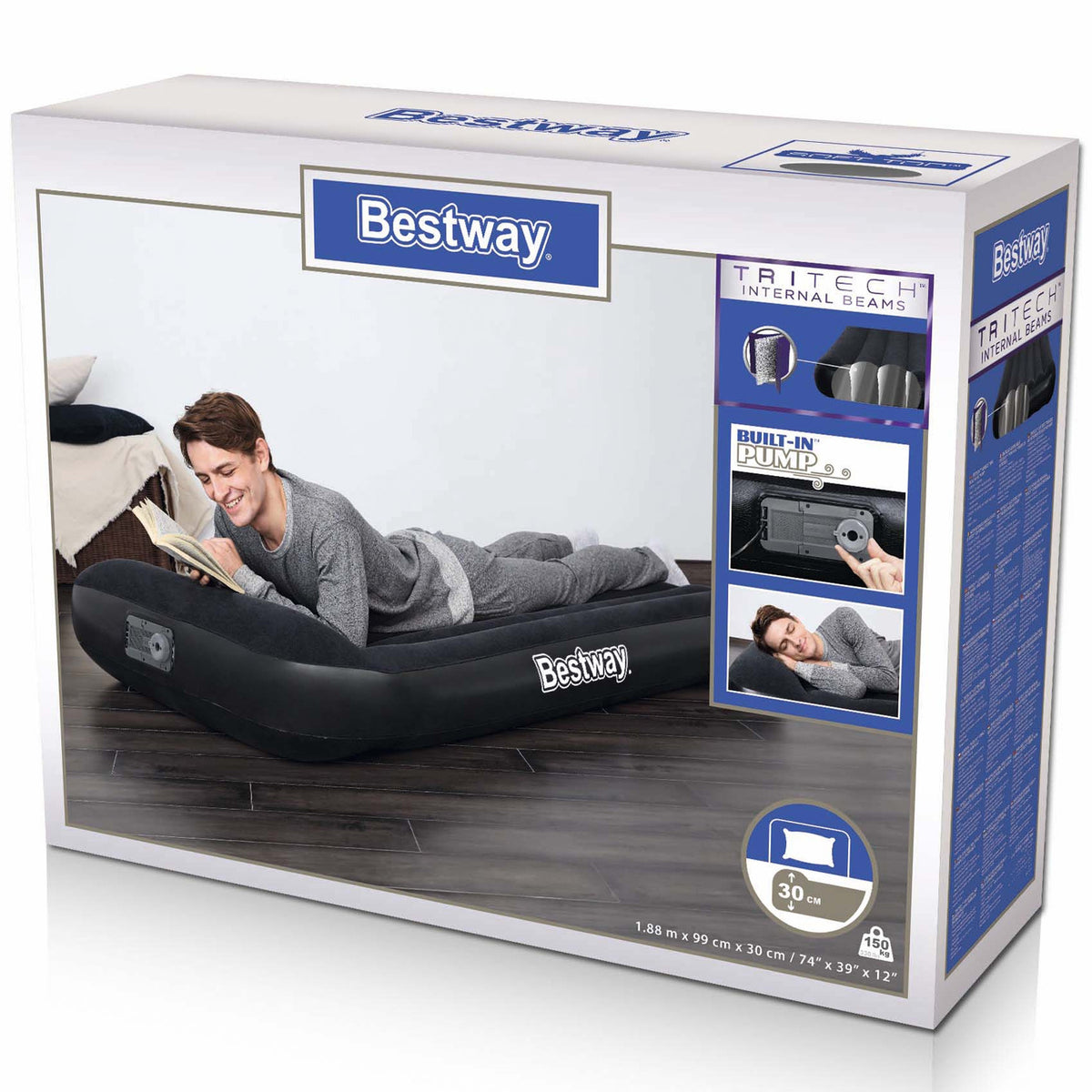 Bestway - Tritech Luftmadrass 1.88m x 99cm x 30cm - Travels And Bags