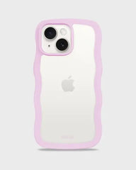 Holdit Telefonskal Wavy iPhone 15/14/13 - Lila/Transparent