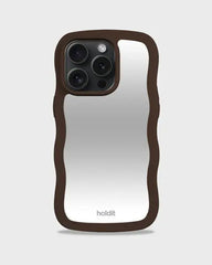 Holdit Telefonskal Wavy iPhone 14 Pro - Mörkbrun/Spegel