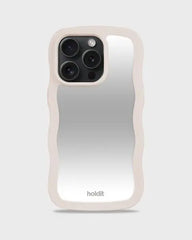 Holdit Telefonskal Wavy iPhone 14 Pro - Beige/Spegel