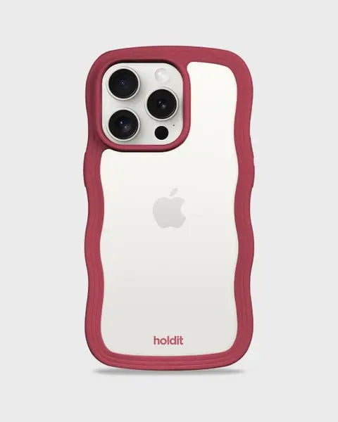 Holdit Telefonskal Wavy iPhone 14 Pro Max - Röd/Transparent - Travels And Bags