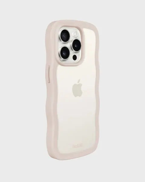 Holdit Telefonskal Wavy iPhone 15 Pro - Beige/Transparent - Travels And Bags