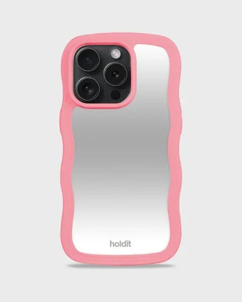 Holdit Telefonskal Wavy iPhone 15 Pro - Rosa/Spegel - Travels And Bags
