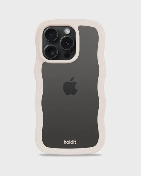 Holdit Telefonskal Wavy iPhone 15 Pro - Beige/Transparent - Travels And Bags