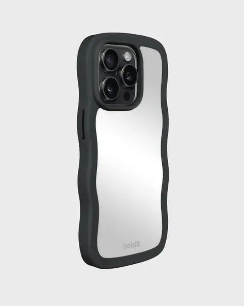 Holdit Telefonskal Wavy iPhone 15 Pro - Svart/Spegel - Travels And Bags