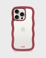 Holdit Telefonskal Wavy iPhone 15 Pro Max - Röd/Transparent