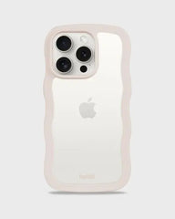 Holdit Telefonskal Wavy iPhone 15 Pro Max - Beige/Transparent