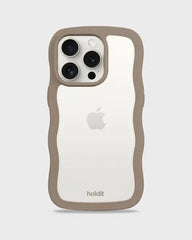 Holdit Telefonskal Wavy iPhone 15 Pro Max - Rosa/Transparent