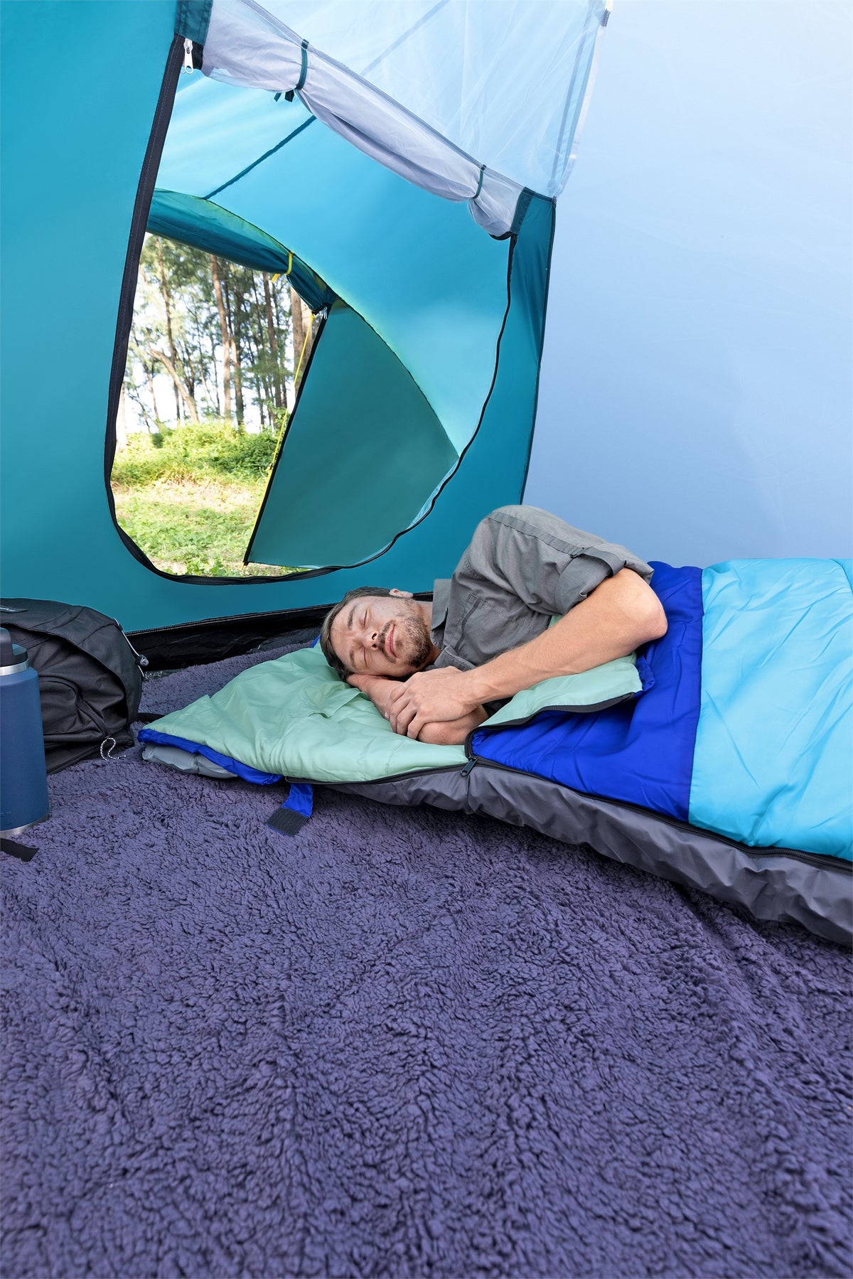 Bestway - WanderLite 2-i-1 Sovsäck / Madrass - Travels And Bags